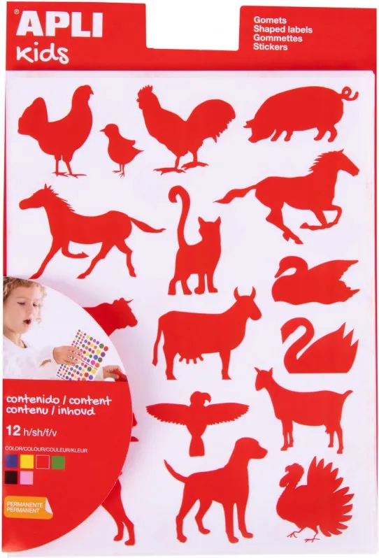 GOMETS ANIMALES GRANJA 12 HOJAS