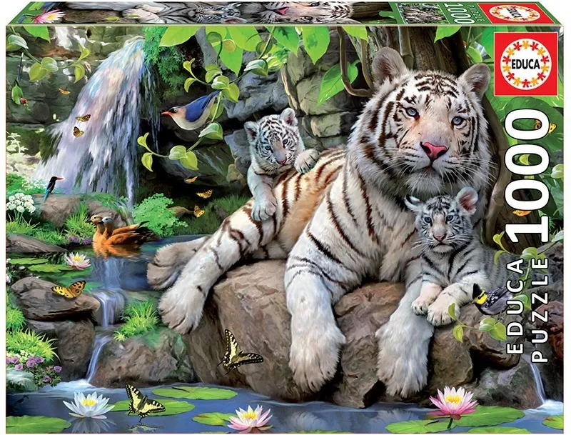 PUZZLE 1000 TIGRES BLANCOS DE BENGALA