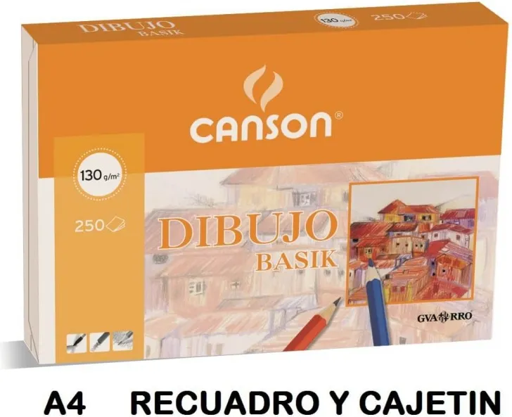 Láminas Dibujo Basik A4 con Cajetin