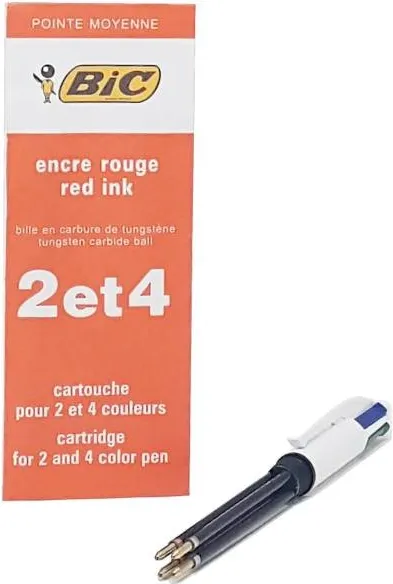 RECAMBIO BOLIGRAFO BIC 4 COLORES ROJO