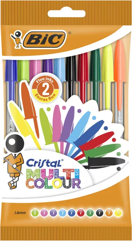 BOLÍGRAFO  BIC CRISTAL MULTICOLOR 1.6 (SET DE 10 COLORES)