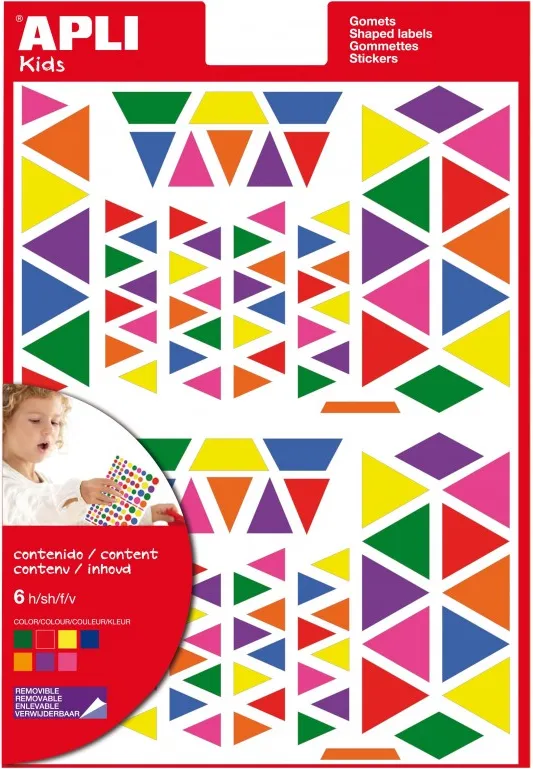 Gomets APLI Multicolor Triángulo
