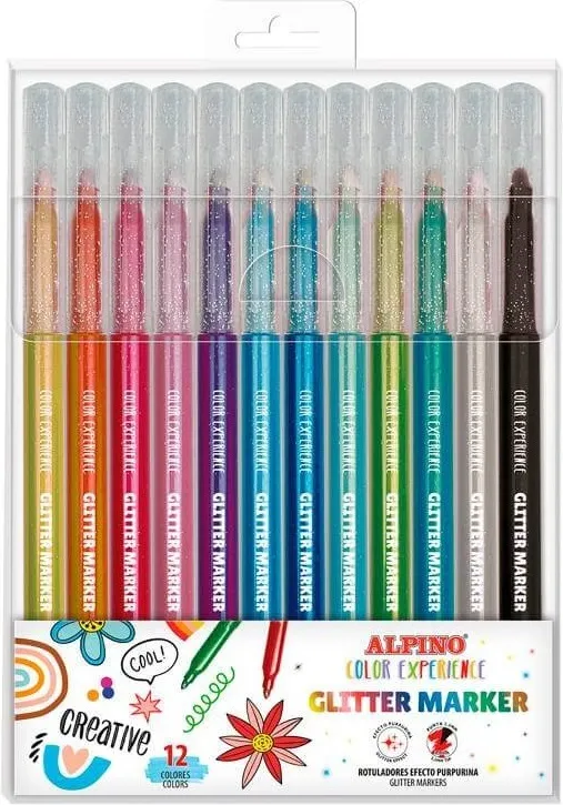 Rotulador Alpino Experience Glitter 12 Col.