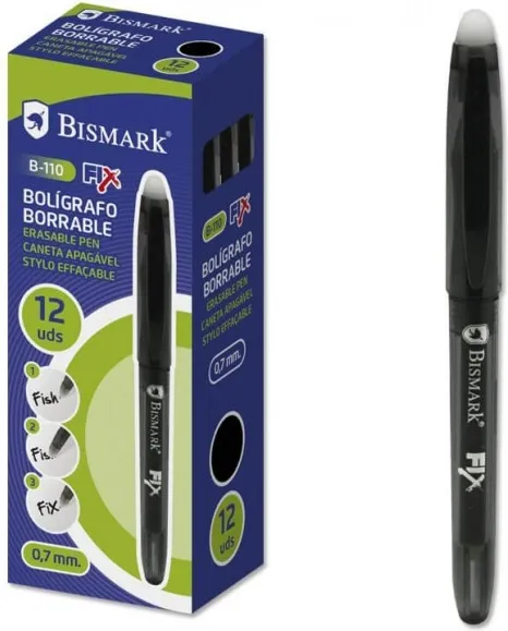 BOLÍGRAFO BORRABLE BISMARK CON CAPUCHÓN NEGRO