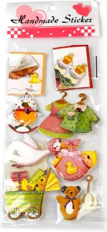 Pegatinas 2D con Purpurina Bebé