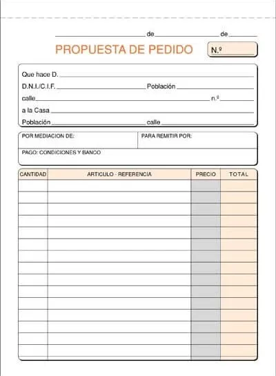 TALONARIO PEDIDOS 15x21 SIMPLE  T-27