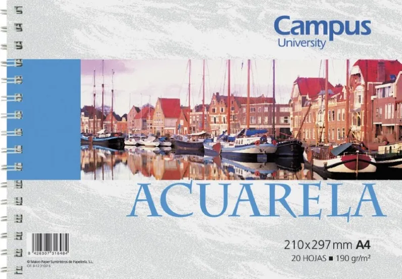 Bloc Acuarela Campus A4 190G 20H