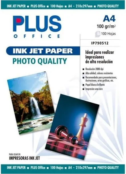 PAPEL PHOTO PLUS A4 INKJET 100GR/100H