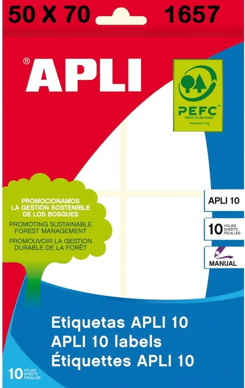 ETIQUETA APLI SOBRE 50X70 10 HOJAS