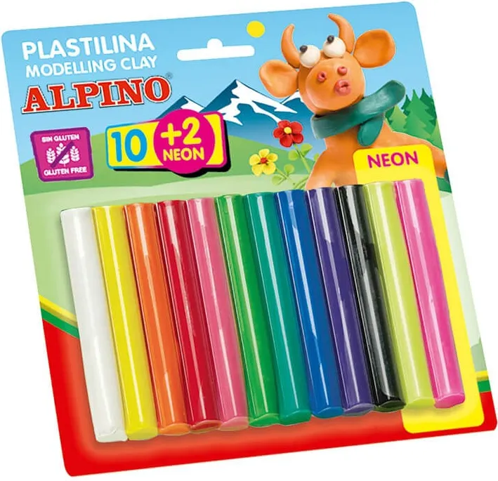 PLASTILINA ALPINO BLISTER 12 BARRAS SURTIDAS