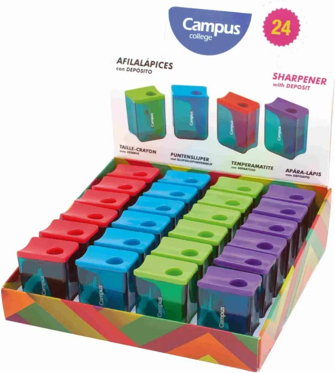 SACAPUNTAS CAMPUS RECTANGULAR DEPOSITO AZUL