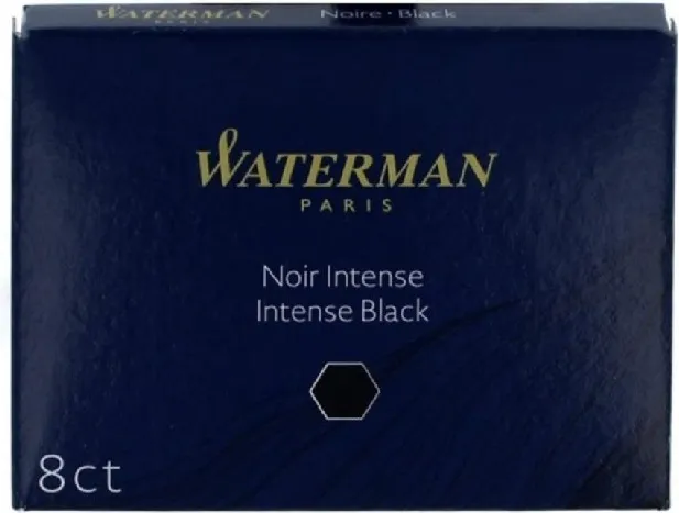 Cartuchos Waterman Largo Negro C/8