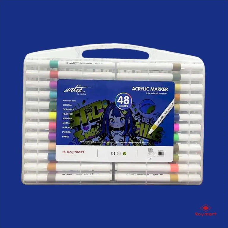 ROTULADOR ACRÍLICO 48 COLORES ESTUCHE MALETÍN