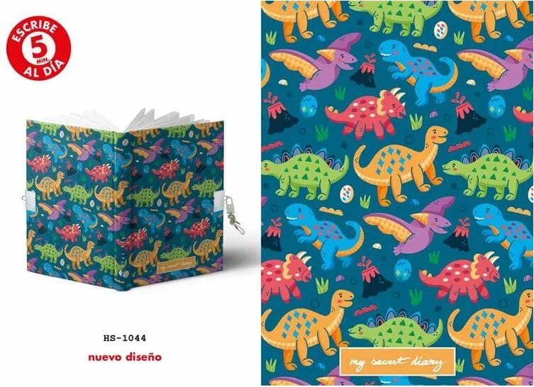 DIARIO A5 168 HOJAS CANDADO DINO