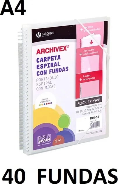 CARPETA 40 FUNDAS A4 ESP.CANGURO ARCHIVEX STAR INCOLORO