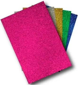 GOMA EVA 20X30 GLITTER FUCSIA (10 unid)
