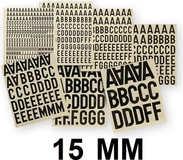 LETRAS TIPO PALO NEGRO TRANSFERIBLES 15MM