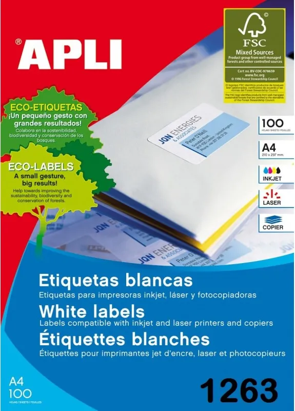 Etiqueta APLI A4 64,6X33,8