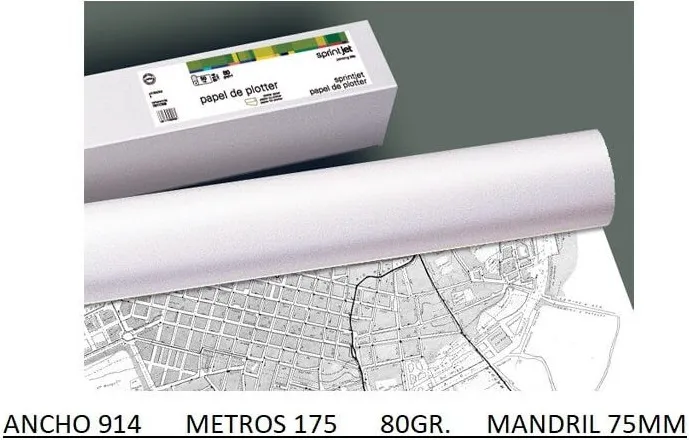 PAPEL PLOTTER 80gr 914 cm x 175 m