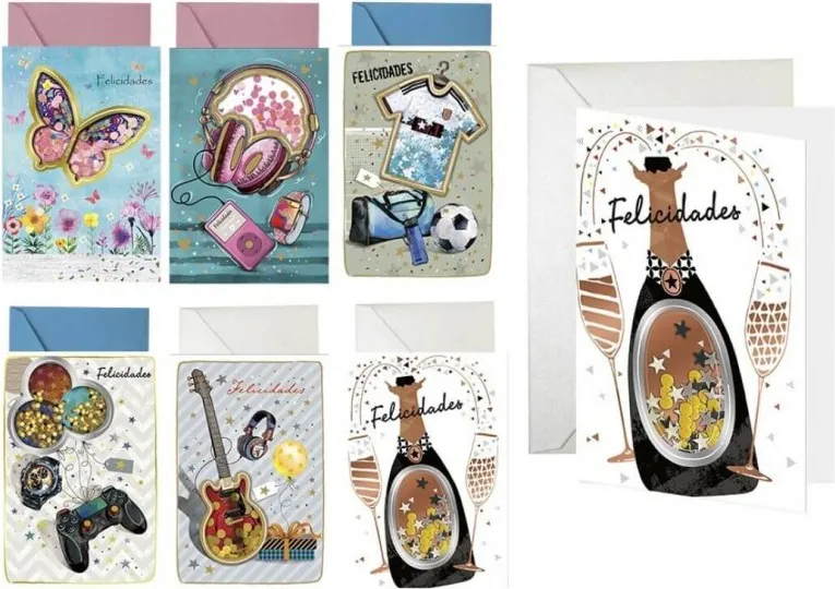 TARJETA FELICITACION YOUNG CONFETTI CON SOBRE