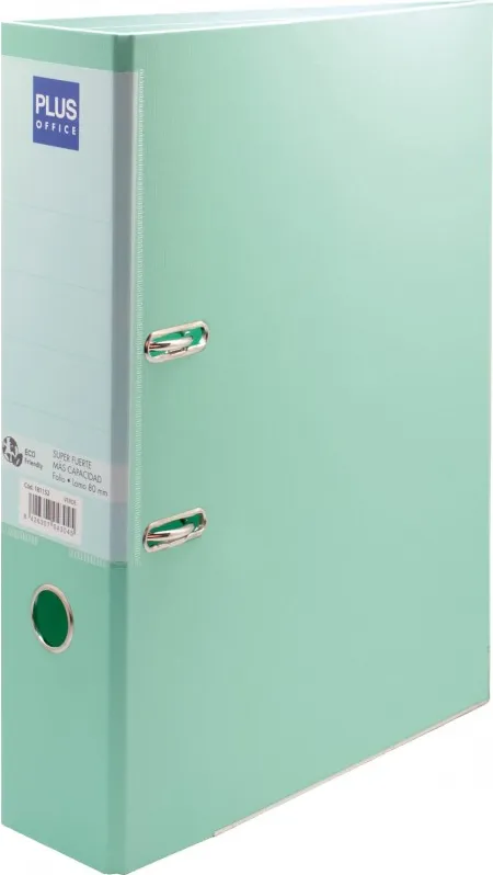 ARCHIVADOR FOLIO PLUS LOMO 80MM VERDE PASTEL