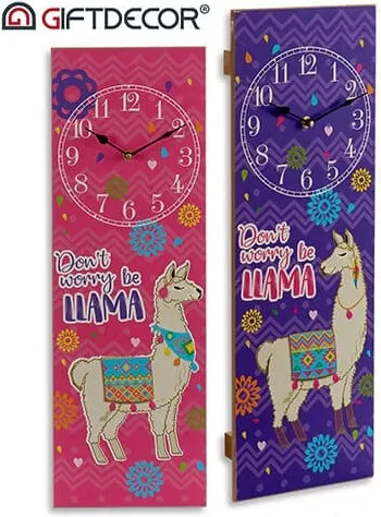 RELOJ MADERA LLAMA