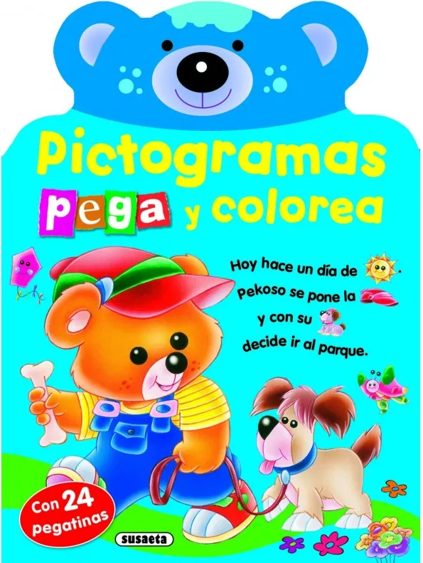 Pictogramas Pega y Colorea  - Oso Pekoso