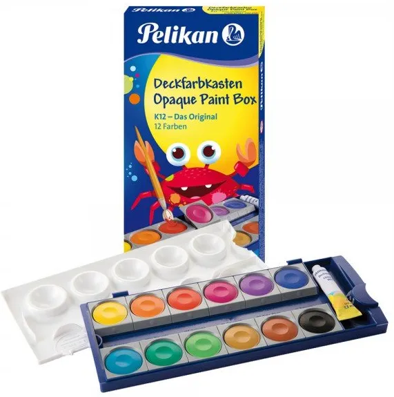 ACUARELA PELIKAN K12 COLORES +TUBO TEMPERA BLANCA