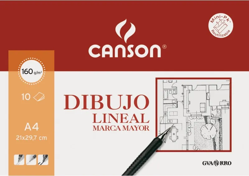 Láminas Dibujo Lineal Canson A4 Liso Minipack
