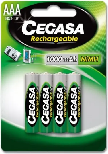 PILAS CEGASA RECARGABLE AAA BLISTER 4UN.