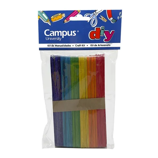 Palos Madera Campus Grandes Colores 50 Uds