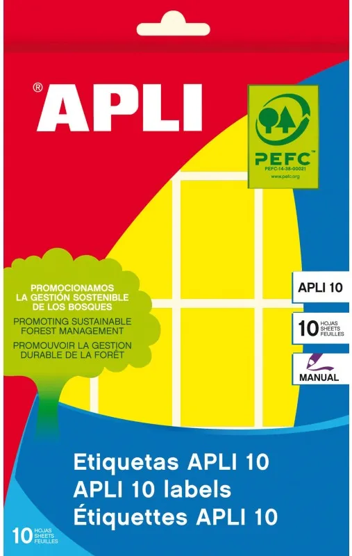 ETIQUETA APLI SOBRE AMARILLAS 25X40