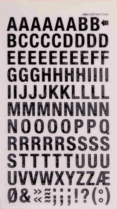 LETRAS APLI TRANSFERIBLES MAYUSCULAS 12mm