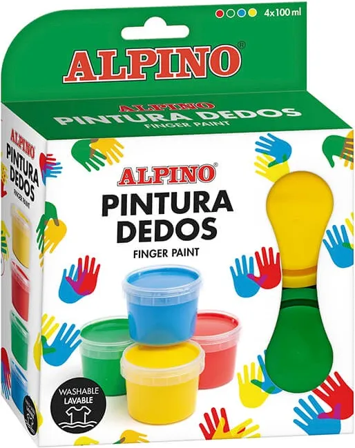 Pintura Dedos Alpino 4 colores de 100 ml