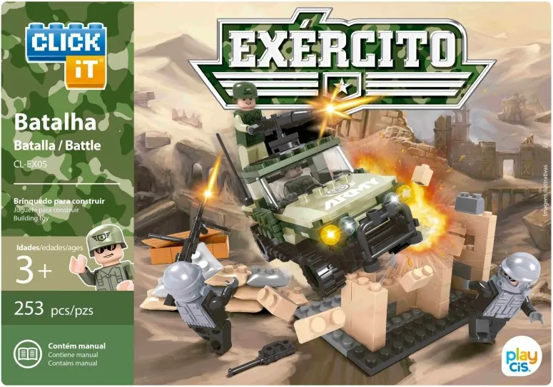 JUEGO BLOQUES CLICK-IT EJERCITA 253 PZS