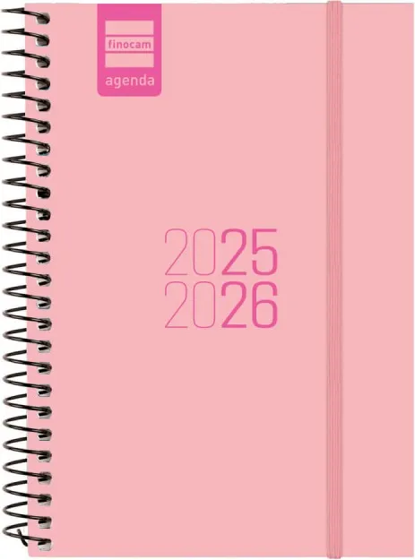 Agenda Finocam Espiral E8 Sv Horiz.rosa 25-26