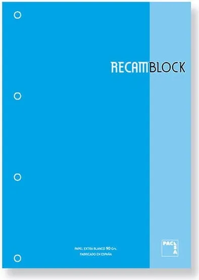 RECAMBIO PACSA A4 80H 5X5 90GR AZUL