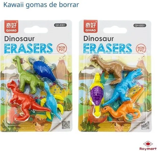 BLISTER GOMAS BORRAR DINOSAURIOS SURTIDAS