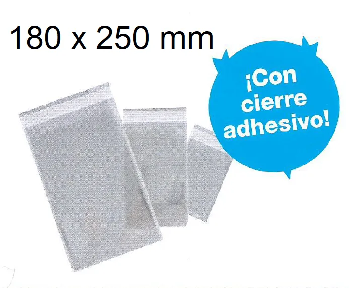 BOLSAS CIERRE ADHESIVO 180X250 POLIPROPILENO