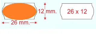 ETIQUETA ROLLO FLUORESCENTE 26x12