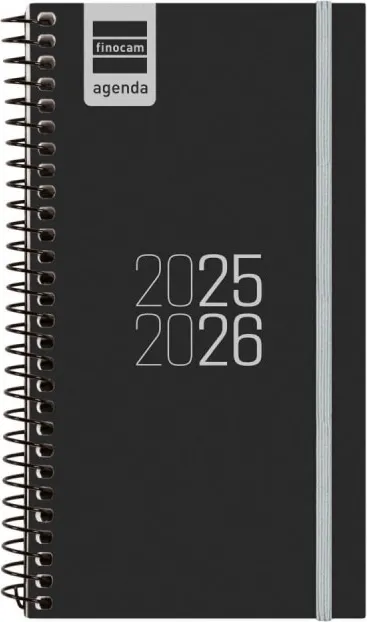 Agenda Finocam Espiral E9 Sv Horiz.negro 25-26