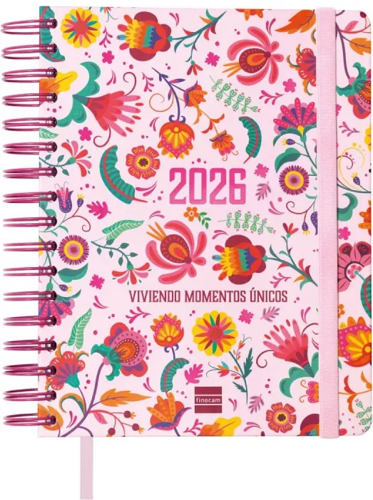 Agenda Finocam 16 Meses Vitae 1/4  Sv  Horiz.rosa 25-26