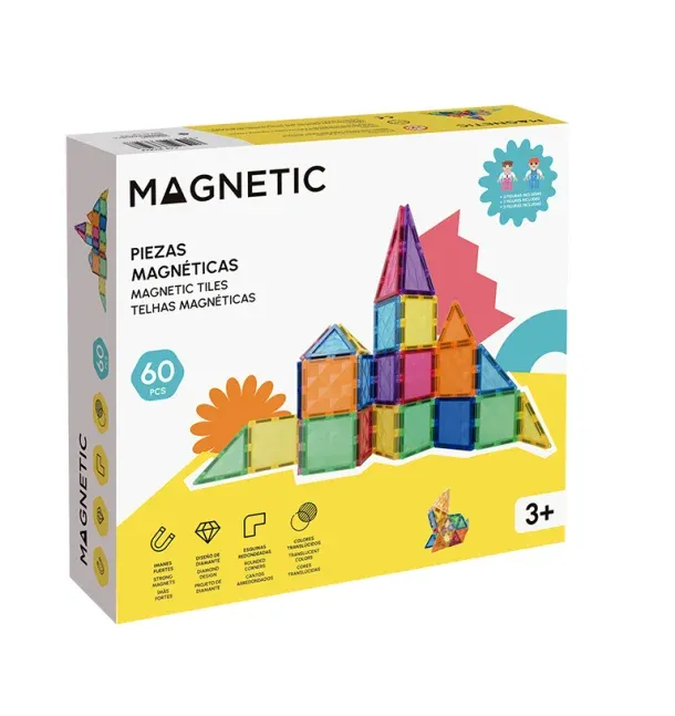 Juego Construcción Magnetics 60 Piezas