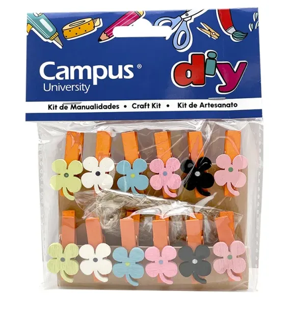 SET MANUALIDADES CAMPUS PINZA MADERA FLOR