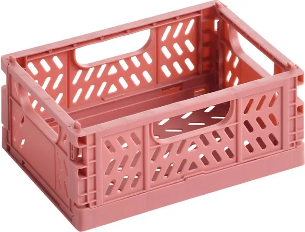 CAJA PLEGABLE Y APILABLE MONOCOLOR ROSA CORAL