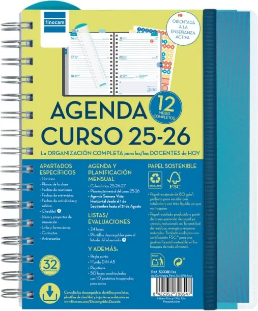 Agenda Finocam Magistral 1/4  Sv Azul 25-26