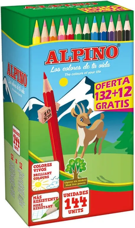 Lapices Alpino Colores 132+12 Gratis