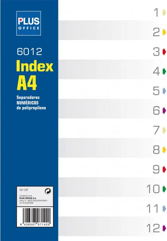 Índice A4 PLUS del 1 Al 12