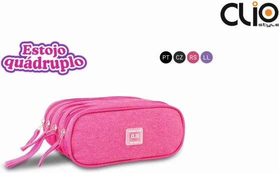 Estuche Clio Quadruplo 21X10X10,5 C/4 Cremalleras