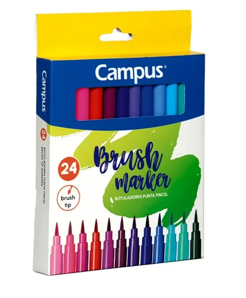 ROTULADOR CAMPUS PUNTA PINCEL 24 COLORES